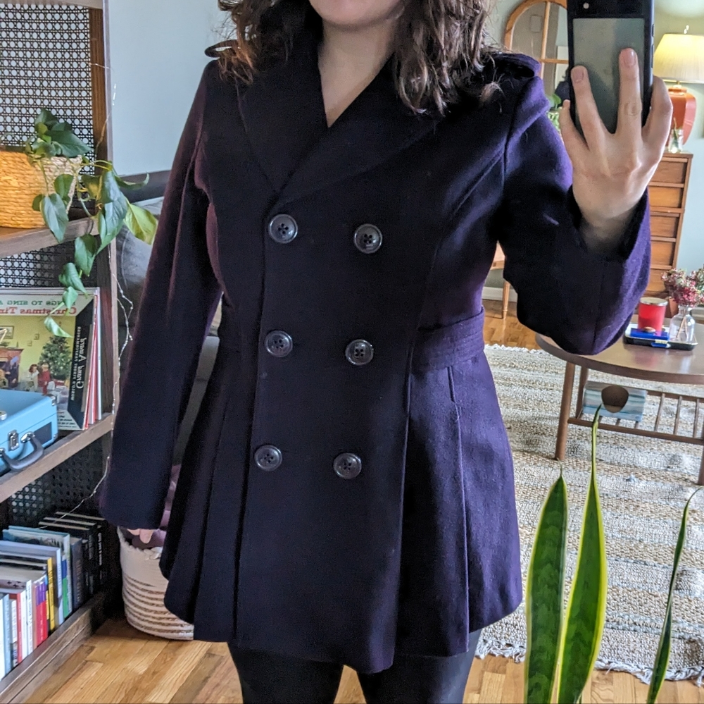 Purple Double-Breasted Coat